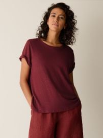 Organic Linen Jersey Crew Neck Tee EILEEN FISHER at Eileen Fisher